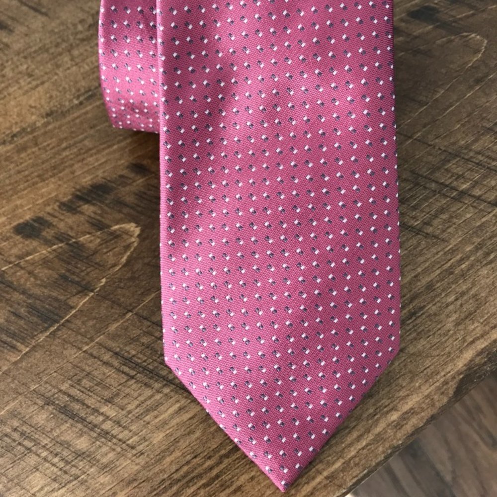 TIE RACK London Geometric Pink Silk Neck Tie